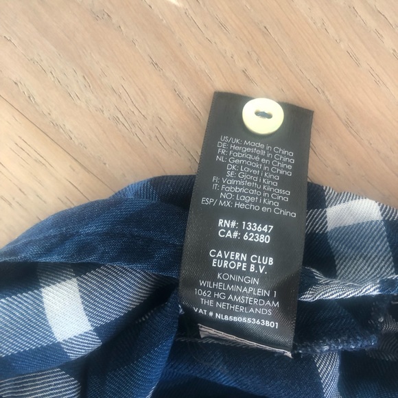 Liverpool Los Angeles Womens Plaid Navy , White size S shirt - Picture 3 of 8